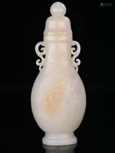 Overseas reflux hetian jade, beaming, "flower ear desig...