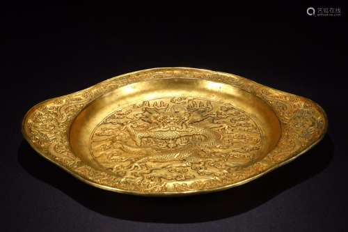 : copper and gold YunLongWen earsSize: 31 cm wide and 25.5 c...