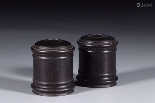 Red sandalwood BanZhi box of a coupleSize: 6 cm high 7 cm in...
