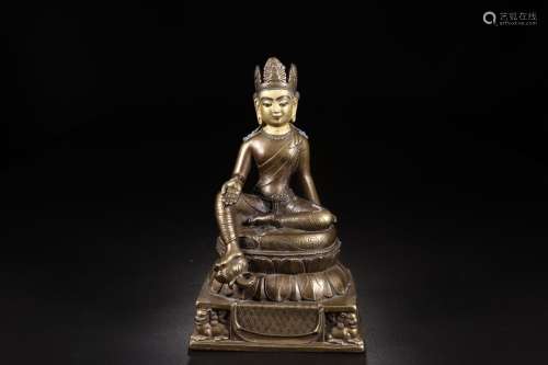 : copper local paint gold Buddha statueSize: 12 cm long and ...