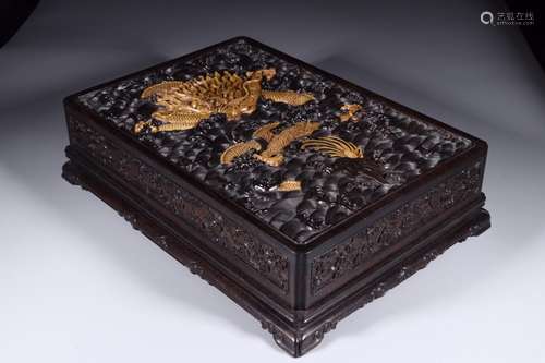 : red sandalwood inlaid boxwood sea dragon cover boxSize: 46...