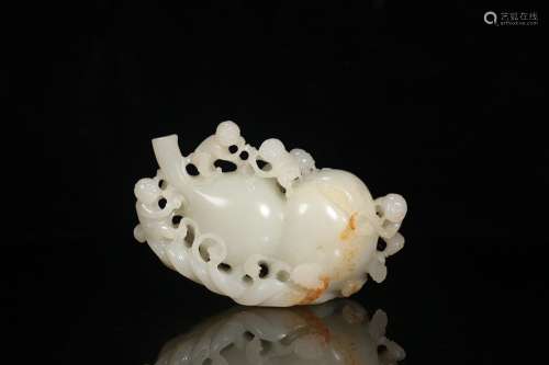 Hetian jade lad to send blessing furnishing articles, late m...