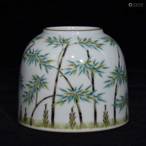Pastel bamboo grain water jar,Size 7 8 diameter,