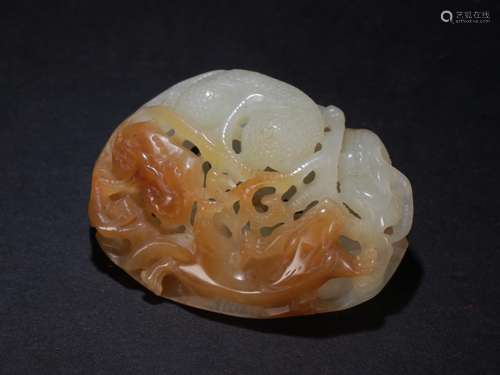 : hetian jade dragon grain sweet bursaHetian jade dragon gra...