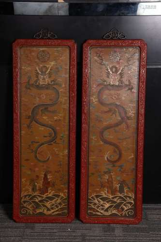 : carved lacquerware embeddedlacquer painting sea dragon wal...
