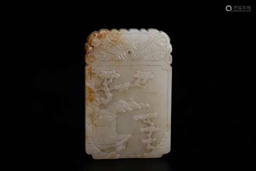 , hotan jade landscape scenery listedSize: 4 x 6 cm weight: ...