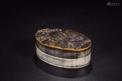 : the scenery scenery songhua circular inkstone3.1 cm long 1...