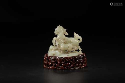 Foreign exchange earning, hotan white jade horse to work int...