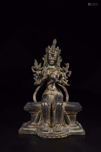: copper paint gold future Buddha statueLong 21 cm wide and ...