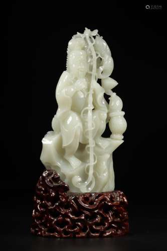 , hotan white jade with furnishing articlesSize: 15.5 * 8.1 ...