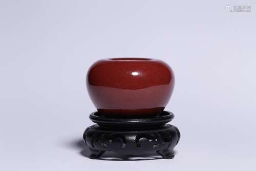 : red glaze water jarHigh, 4.4 CM diameter 3.9 CMGradually u...