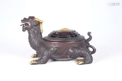 : bronze dragon tortoise aroma stove, the dragon turtle shap...