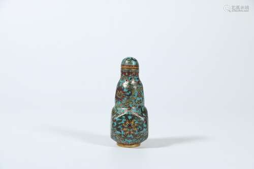 Cloisonne branch flowers wen snuff bottleSize: 7.2 cm tall a...