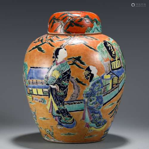Small pot, pastel character storiesSize, 23.7 cm high 17.5 c...