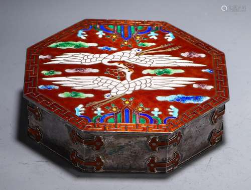 Mana burn, silver cranes boxSize, diameter of 13 cm high 3.3...