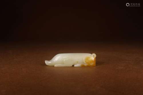 Furnishing articles, hotan jade pigSize: 7.5 x1.8 x1.8 cm, w...