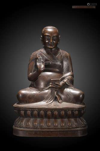 Precision casting copper foetus guru Buddha statueSize: 18 c...
