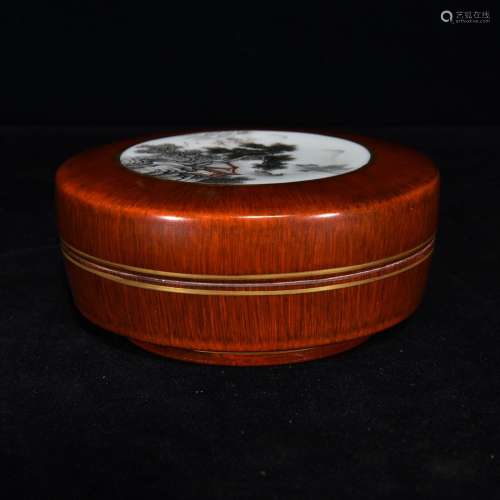 Wood grain glaze color ink landscape pattern printing box, 5...