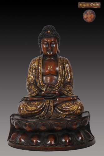 Precision casting copper gold amida Buddha statueSize: 70 cm...