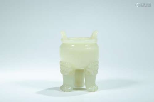 , hotan white jade incense burner8.3 CM high caliber CM201.3...