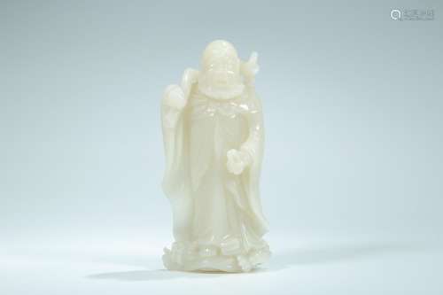 And hetian jade dharma stands resembleHigh 13.8 CM wide CM40...