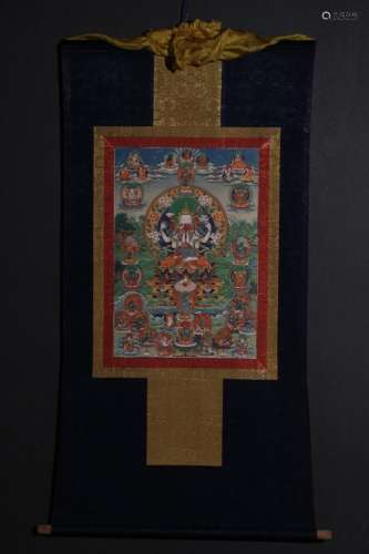 , color double body Buddha cardTotal 125 * 62 cm, 52 * 36 cm