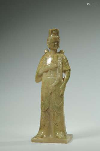 Hetian jade guanyin stands resembleHigh 25 cm wide CM1142.4 ...