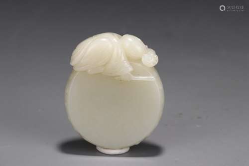 : hetian jade the lad drums5.5 cm long, 4.6 cm wide, 2 cm th...