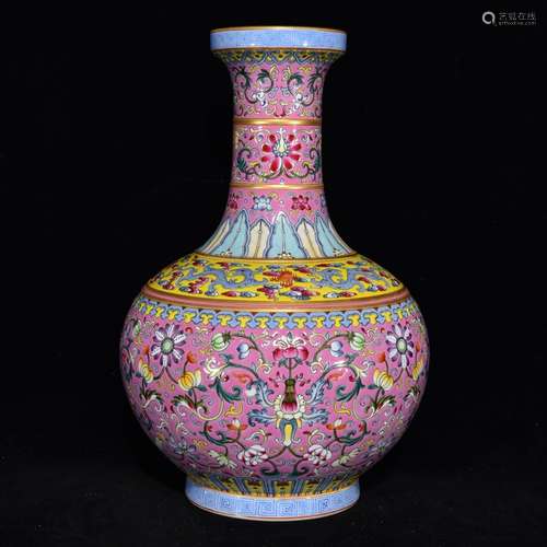 Enamel colors flower grain bottle, 29.5 x 19,