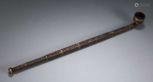 Cigarette rod, copper inlaid goldSize, 35.3 cm long 2.5 cm w...