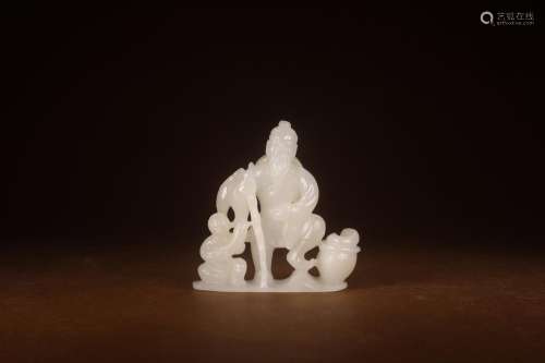 , hotan white jade with furnishing articlesSize: 8.7 x2.5 x8...