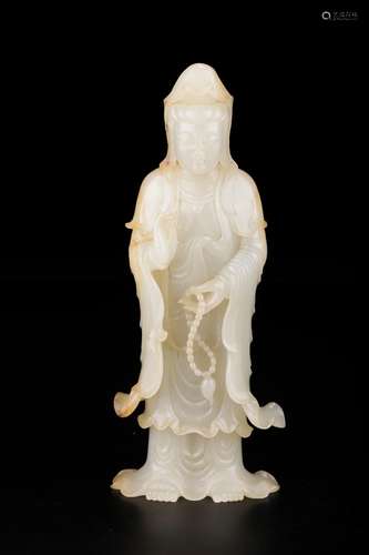 Hetian jade guanyin stands resembleSize: 9 x 4 x 23 cm weigh...