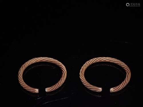 Late - old silver filaments jomon bracelet a coupleSpecifica...