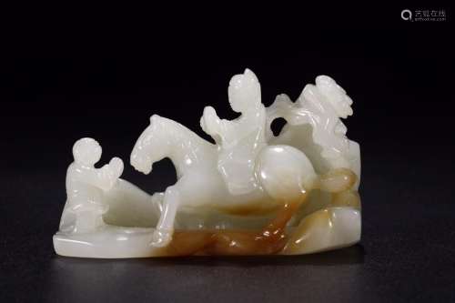 hetian jade the lad from furnishing articlesSize9.3 cm wide ...