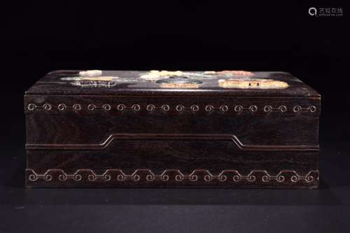 red sandalwood ancient treasure box for four28 cm wide 18 cm...