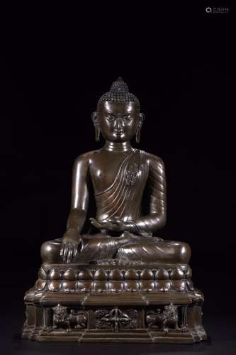 copper Buddha statueSize16 cm high and 41 long 29 cm wide GC...