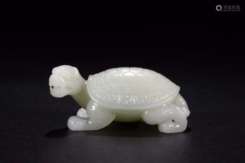 hetian yu-long bai turtleSize8.5 cm wide and 4.5 cm high 3.8...