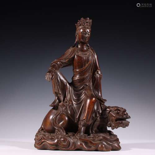 Night aloes carved manjusri guanyin statuesSpecification: hi...