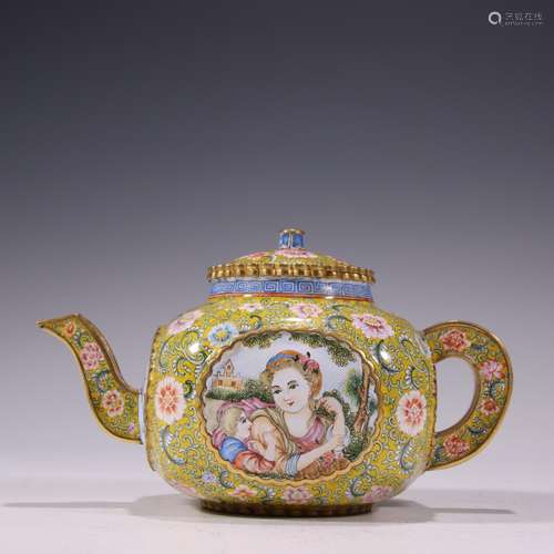 painted enamel teapot decorative pattern.Specification: high...