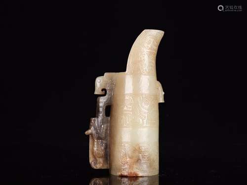 - ancient jade tiger stripes okhoSpecification: high 14.4 cm...