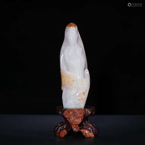 Hetian jade seed makings guanyin statuesSpecification: clear...