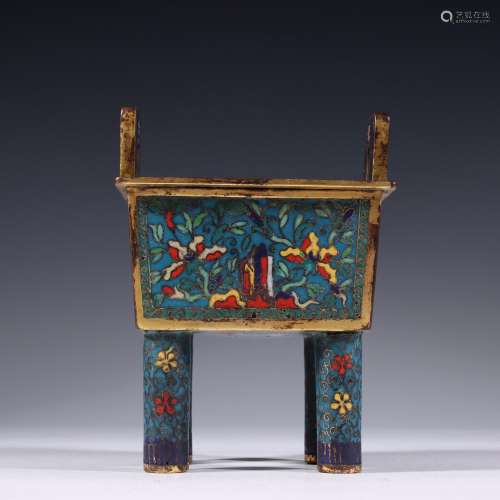 wire inlay cloisonne ding furnaceSpecification: high 13 cm w...