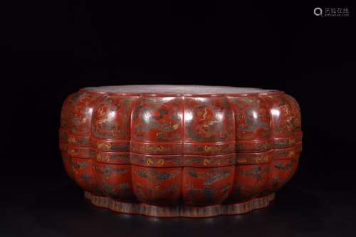 ""lacquer red coloured drawing or pattern YunLongW...