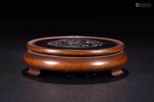 Bamboo red sandalwood inlaid therefore dragon grain base12.8...