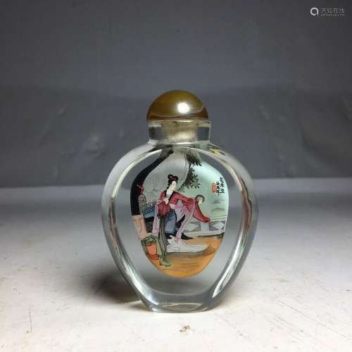 Chinese Crystal Handmade Exquisite Snuff Bottle 13733