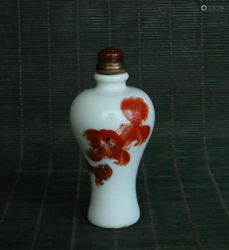 Chinese Exquisite Hand-made Porcelain    shape Snuff bott 52...