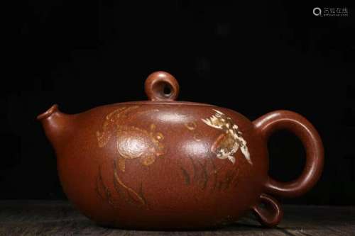 Chinese Yixing Zisha Clay Handmade Exquisite Teapot 71306