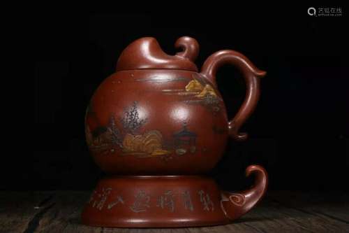 Chinese Yixing Zisha Clay Handmade Exquisite Teapot 36817