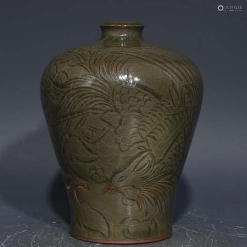 Yao state kiln hand-cut grain mei bottle was 14 x10