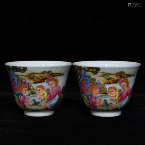 Colored enamel western character lines cup, high caliber 5.5...